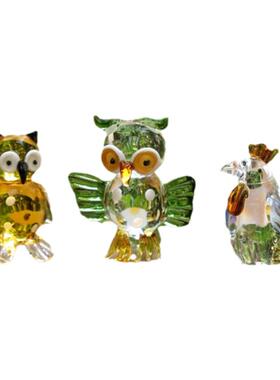 琉璃创意玻璃小花多肉动物摆件