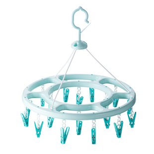 茶花晾衣架多夹子挂晒宝宝婴儿袜子夹神器阳台内衣内裤晾晒架圆形