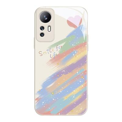 彩虹爱心液态玻璃小米13手机壳