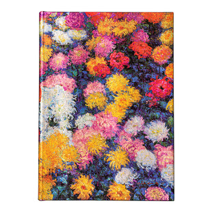 paperblanks佩兰克笔记本本子手帐手账本画画精致文艺阅读摘抄本记事本日记本大小女学生生日礼物莫奈的菊花