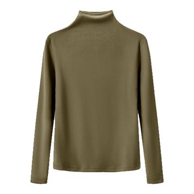 德绒发热打底衫女半高领2024秋冬