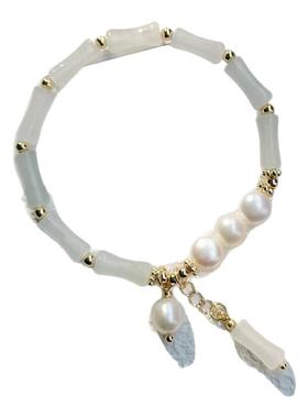 JUZITU天然珍珠竹节手链女款