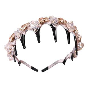 闪钻带齿波浪发箍女款2025新款高级感洋气时尚高颅顶头箍发卡头饰