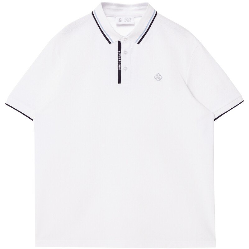 【凉感】杰克琼斯男装夏季新款精致logo刺绣polo衫休闲短袖T恤