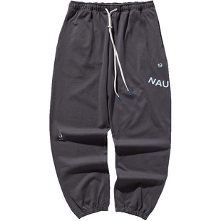 【官方正品】nautica白帆 日系中性宽松休闲舒适针织卫裤KW4111