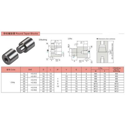 模具日标圆形定位柱TPN10 13 16 20 25 30 35 42锥度精定位销组件