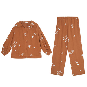 春秋纯棉时尚复古优雅家居服套装