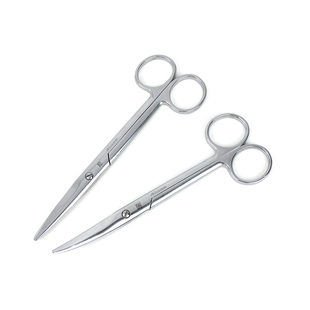 上海金钟医用组织剪医疗外科手术剪直弯头钝头造口袋用不锈钢剪刀