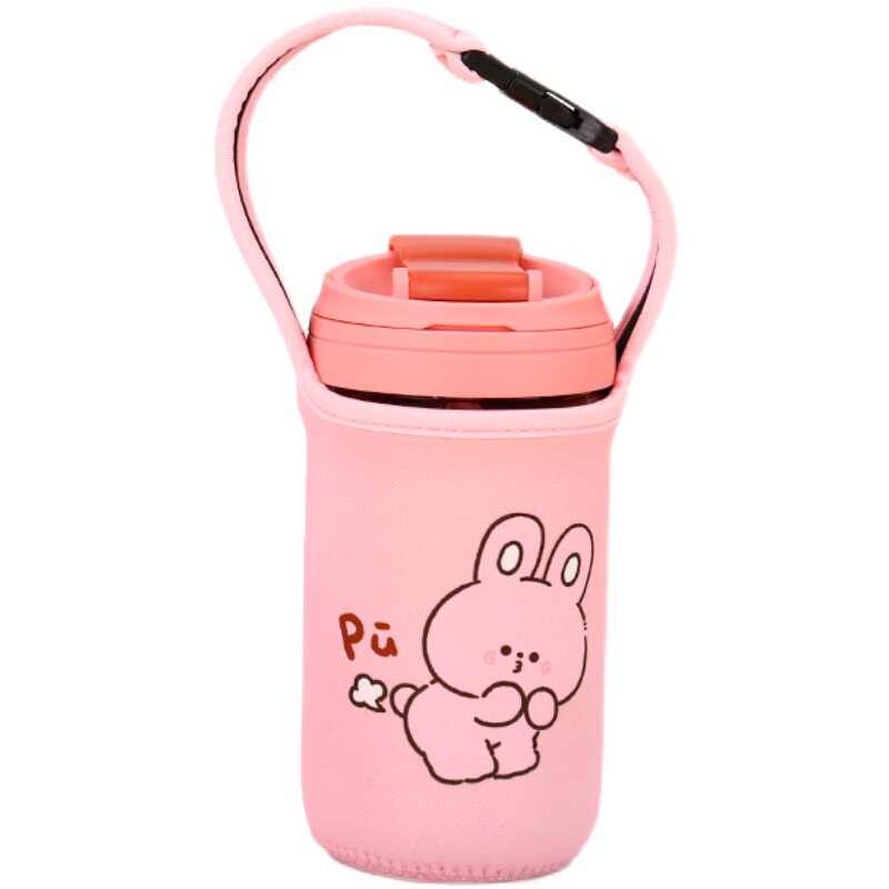 随行杯杯套 咖啡杯玻璃杯手提斜挎背带防摔保护套水杯袋350-500ml