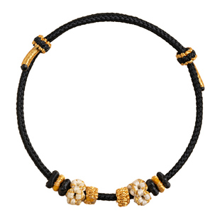 半成品串珠手绳可穿黄金饰品转运珠桃花结手链女手工编织绳可拆卸