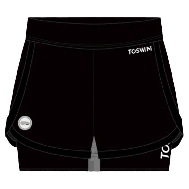 TOSWIM分体平角裤裙防晒泳裤女士保守显瘦休闲运动瑜伽短裤防走光