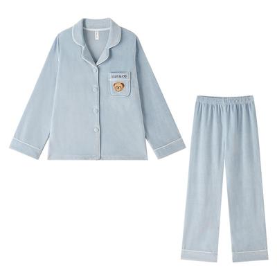 BE泰迪熊联名海岛绒情侣秋冬睡衣