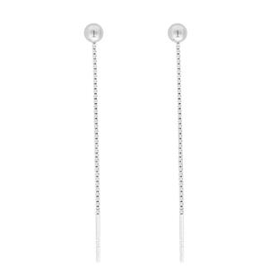 925银耳线女迷你圆珠灵动流苏链条耳坠气质百搭光面豆豆短款耳链