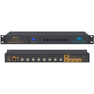 王视 kvm切换器hdmi八进九进四进一出监控录像机切换器16口9口8口4口共享1套键鼠u盘打印机usb设备4k机架式