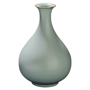 青澹汝窑花瓶景德镇陶瓷花瓶摆件客厅插花轻奢仿古瓷器礼盒装青瓷