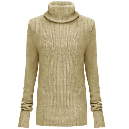 [底价清仓]COCOBELLA纯色双层堆堆高领毛衣女舒适内搭针织衫YN784