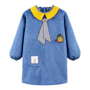 加长款儿童罩衣防水反穿衣护衣小孩围裙画画衣男女童秋冬外穿洋气