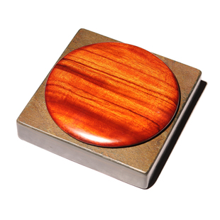 安徽歙砚天然原石济源坑老皮鱼籽金晕手工深池带盖砚台文房四宝研磨墨书法国画专用素砚老坑精品方形砚台