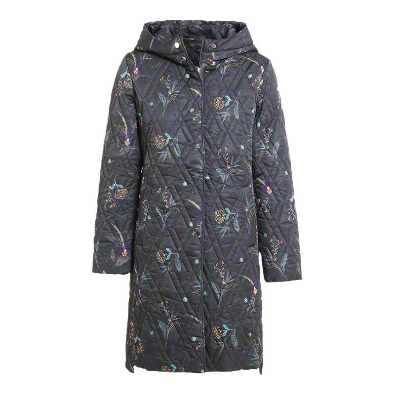 沐兰商场同款高级感印花棉服女冬棉衣/棉服