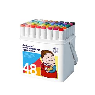 Touchmark食品级水性马克笔幼儿园小学生专用24色软头可水洗动漫绘画48色涂鸦丙烯马克笔水彩笔儿童60色双头