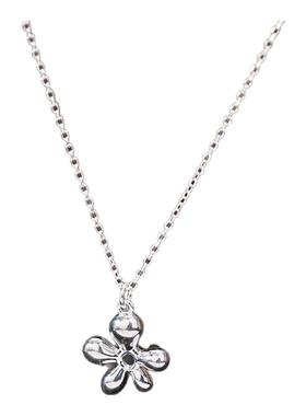 银奥女925纯银不规则花项链简约