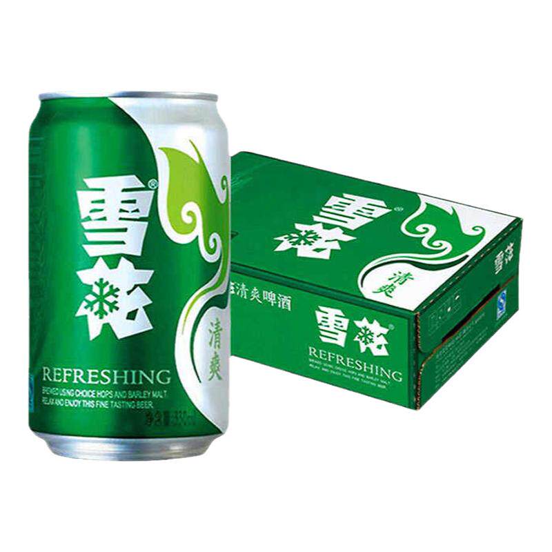 雪花啤酒（Snow）雪花清爽8度淡爽330ml听罐整箱装新鲜拉格经典