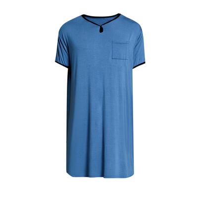 凉爽莫代尔男士睡裙加大码睡袍薄