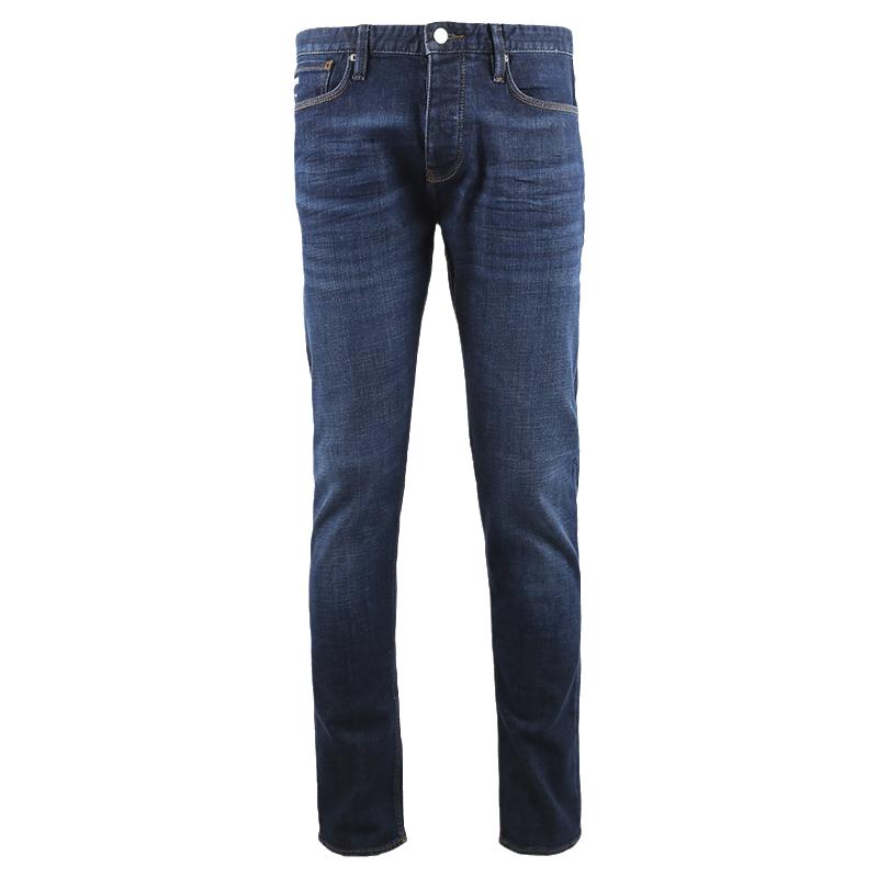 【自营】EMPORIO ARMANI/阿玛尼男士时尚百搭直筒纽扣拉链牛仔裤