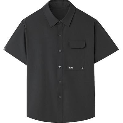 海澜之家牛津纺工装刺绣短袖衬衫