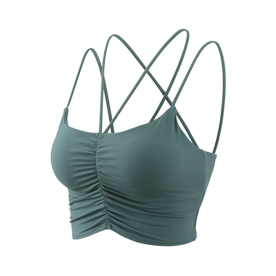 Mitaogirl卡戴珊塑身运动内衣女双吊带瑜伽文胸性感美背健身背心