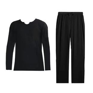 春夏新款莫代尔男士宽松瑜伽套装运动休闲太极修禅练功服定制黑白