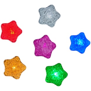 宝宝婴幼儿童趣味戏水洗澡玩具遇水发光魔法彩色大号星星冰块灯