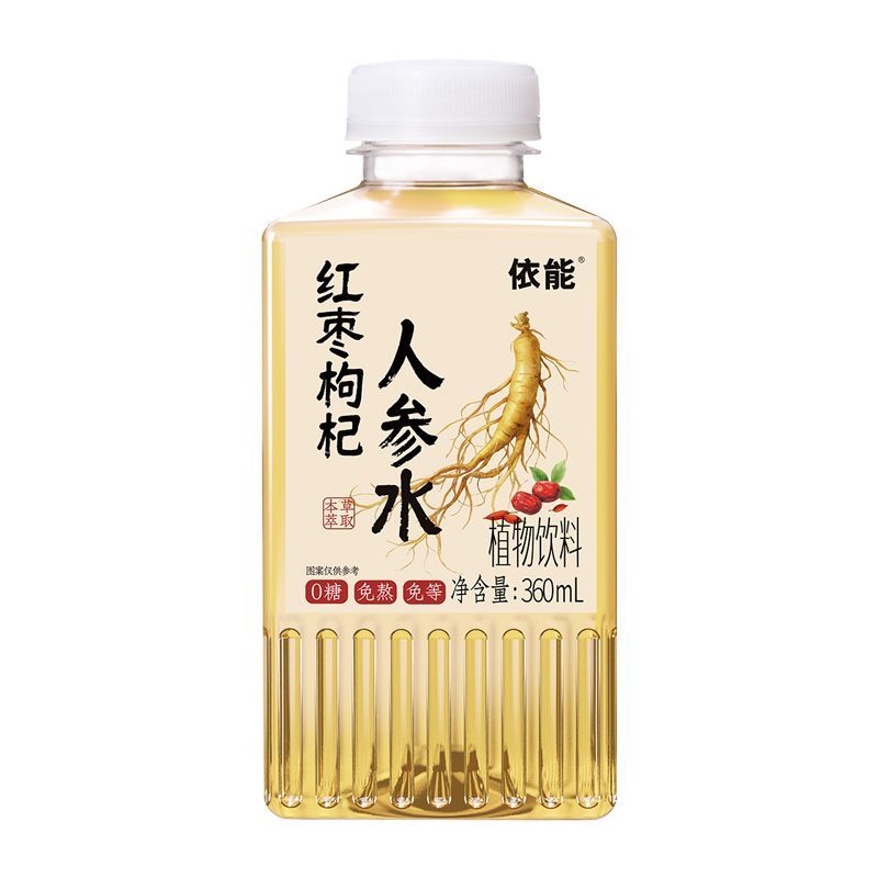 依能红枣枸杞人参水饮料0糖0脂肪0糖草本萃取植物饮品360ml*6瓶装