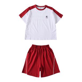 男童夏季套装2025新款大童男生夏装运动帅气儿童短袖纯棉夏款童装