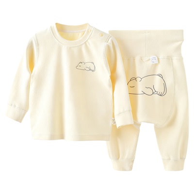 婴儿秋衣秋裤舒绒棉高腰大PP裤