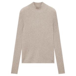 鄂尔多斯1980 女装半高领抽条羊绒衫秋冬纯色内搭保暖修身针织衫