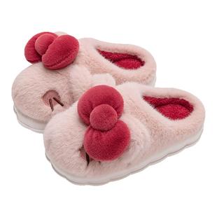 踩屎感棉拖鞋女款秋冬季2025新款室内家居保暖可爱毛毛绒拖鞋冬天