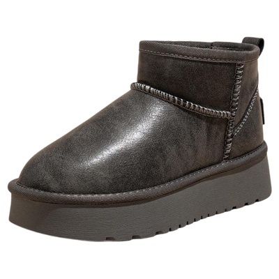 SNOWELF【8cm灰色厚底雪地靴女】