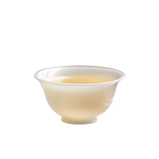 潮州工夫茶杯薄胎品茗杯盖碗小茶杯子白玉令白瓷若深杯反口杯茶具