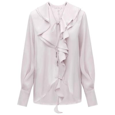 COCOBELLA立体荷叶领缎面衬衫