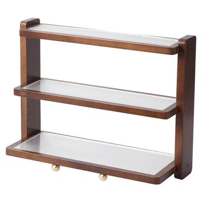 实木桌面多层收纳杯架中古风茶具杯子置物架咖啡杯架餐边柜展示架