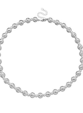 AHCHOO 重工爆爆闪925银碎冰冰锁骨链璀璨星河闪耀手工穿珠项链