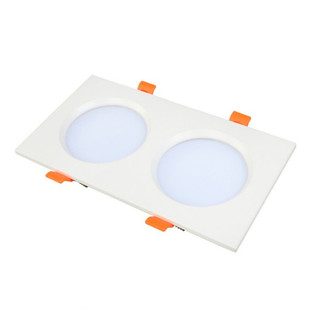 led双头筒灯吊顶格栅灯长方形射灯嵌入式天花灯斗胆灯双筒灯双排