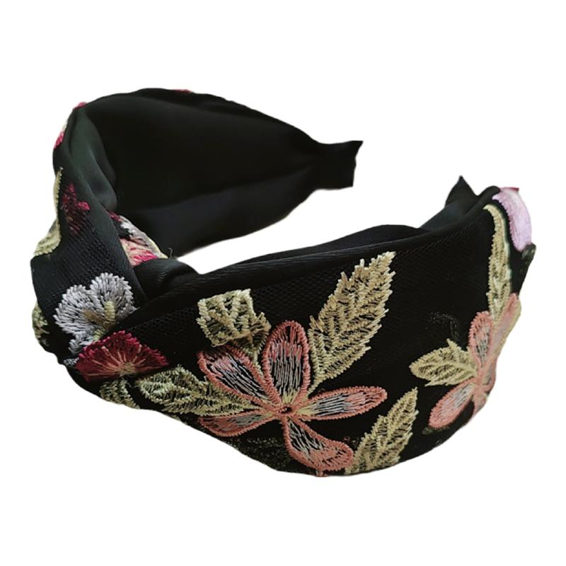 小众高级感刺绣花朵打结发箍