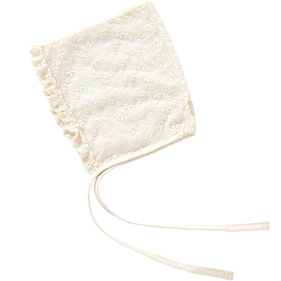 伊米伦新生儿公主蕾丝防晒帽子