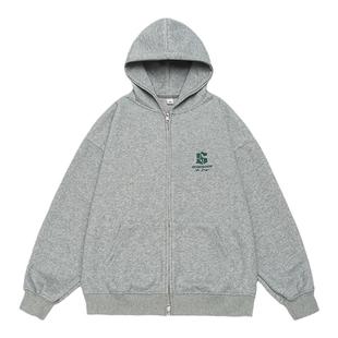 田嘉瑞同款GOGOSOON加绒卫衣外套男新2025秋冬开衫拉链连帽休闲厚