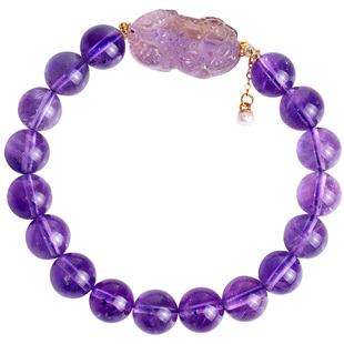 心斋堂【灵貅禅境】天然收藏紫水晶手链女士水晶手串九紫离火饰品