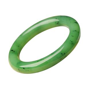 和田玉碧玉手镯亲宝水晶天然乌兰海苹果绿和田玉手镯女玉石饰品