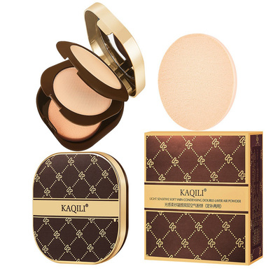光感柔纱凝颜双层空气粉饼遮瑕修容干湿两用散粉女定妆持久