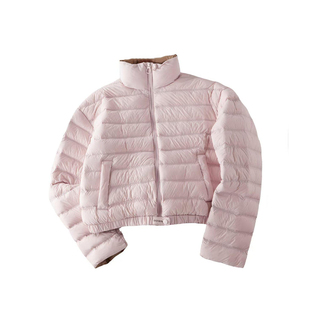 F383 美式复古90白鸭绒立领排骨羽绒服女冬季宽松短款保暖外套ins